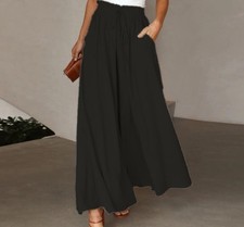 Summer Ladies Casual Pants Palazzo Dress Pants Trousers Dressy Wide Leg Pants