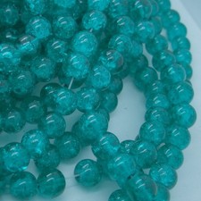 100 X 8mm ROUND GLASS CRACKLE