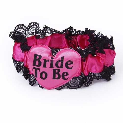 Bride garter hot pink - bride,