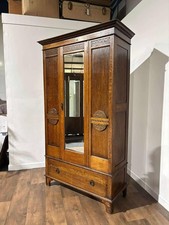 Early 20th Century Carved Oak Single Wardrobe