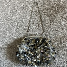 Beautiful Vintage style bag grey,gold & silver  6”x 4” Debut. 