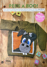 Jane Burns knitting pattern child DK sweater with large donkey motif