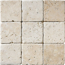 Sample of Premium Tumbled Light Travertine Wall & Floor Tiles 10x10 cm