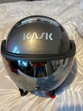 kask puma r chrome visor in platinum with carry bag