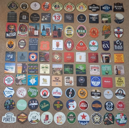 100 beer mats all - 100, different