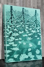 Three worlds Teal, wall art