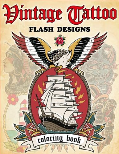 Vintage tattoo flash coloring - flash,
