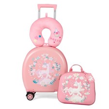 4-Piece Kid��s Luggage Set Kids Journey Suitcase Set Pink