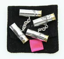 Theo Fennell 18ct White & Yellow Gold Hand Engraved Shotgun Cartridge Cufflinks