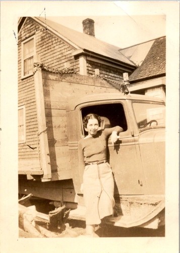 1950s woman pickup truck mid - woman, &