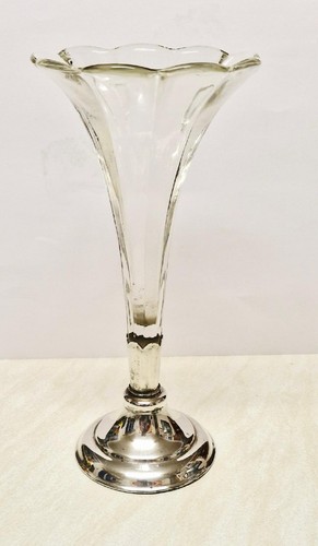 Vintage glass vase horn - vase,