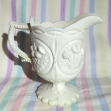 Vintage Glass White Milk Jug
