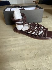 Whistles Erika Padded Leather Woven Sandal Size 38