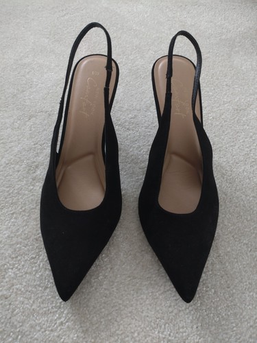Black sling back stiletto - black,
