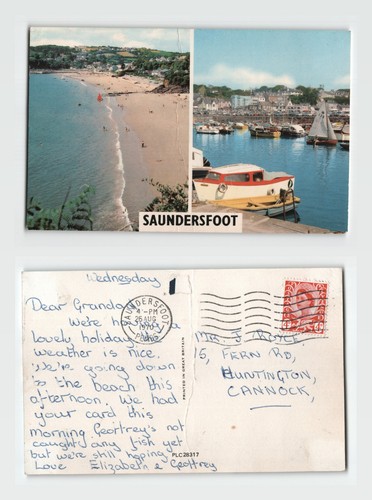 Postcard saundersfoot beach - saundersfoot,