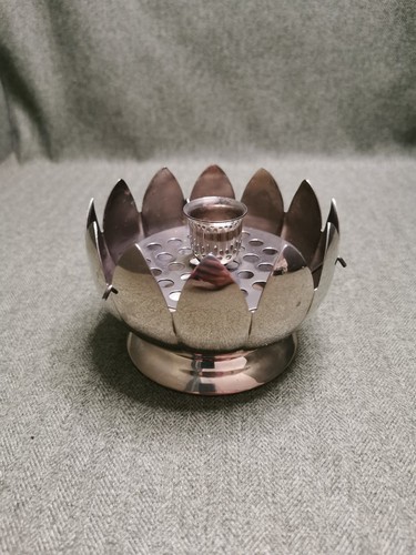 Silver plated lotus flower - silver,
