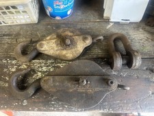 2 X vintage cast iron pulley