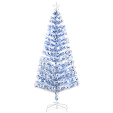 White & Blue Artificial Fibre Optic Christmas Tree with 26 LED Lights, 6ft