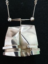 HUGE HEAVY1970'S SILVER PENDANT BY BJORN WECKSTROM - LAPPONIA FINLAND