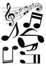 Musical Notes Cake Topper Party Decoration Edible Birthday Stand Up Sheets Clef