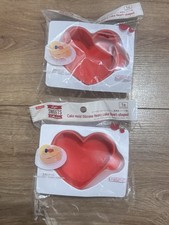 New Daiso Happy Sweets Collection 2 x Red Cake Mold Silicone Heart Shaped Food