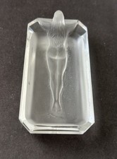 Art Deco Desna Frosted Glass Nude Bathing Pin Tray Czech Bohemian Hoffmann