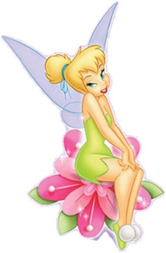 Floral tinkerbell fairy wall - tinkerbell,