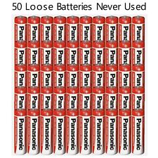50 Genuine PANASONIC AA Zinc Carbon Batteries - LOOSE - 1.5V-Unused-Long Shelf