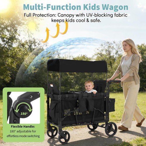 Foldable kids wagon seater - foldable,