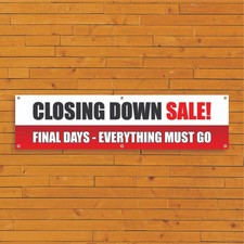 CLOSING DOWN SALE Banner – Final Days Shop Signage, Bold Everything Must Go