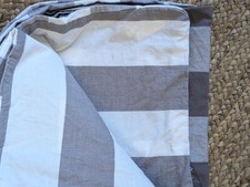 IKEA Emmie Ruta Gray Duvet Cover Buffalo Check Reverse Stripe Full 86x80 Sham