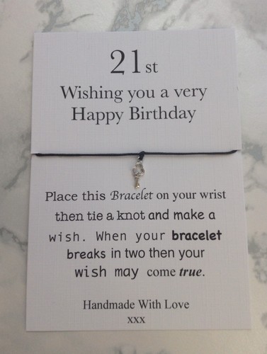 21st birthday wish bracelet - 21st,