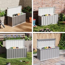 Lockable Large Outdoor Storage Deck Box Garden Patio Metal Chest Lid Container