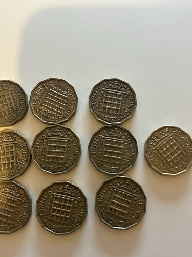 British three pence - 28, x
