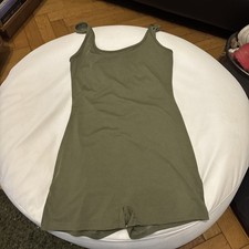 Army Green Short Sleeveless Leotard Jumpsuit Size m