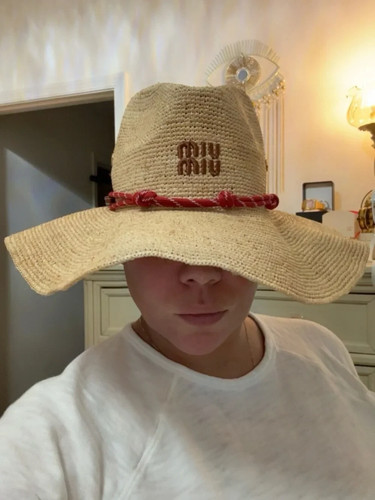 Miu tan woven raffia - tan,