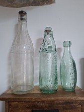 3 Vintage Glass Pop  Bottles