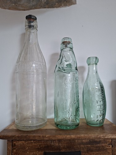 Vintage glass pop bottles - vintage,