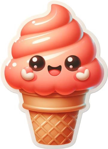 Colour cute ice cream - colour,
