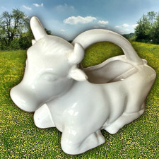 Antique 20th Century Staffordshire Cow Creamer Jug Shape - Kitsch Personified