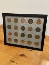 Pre Decimal Coin Display Frame For One Penny X20 Slots Collection Rare