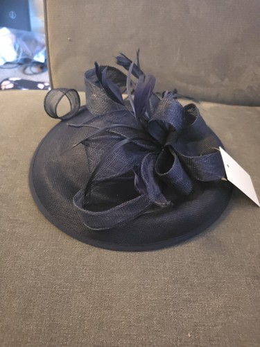 Navy saucer fascinator - navy,