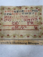 antique sampler unframed 10.5