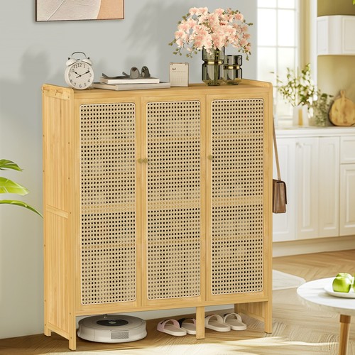 Tier bamboo shoe cabinet - shoe,