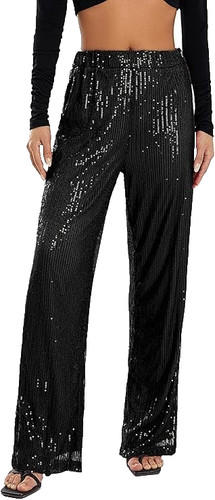 Women sparkly sequin pants - women's,