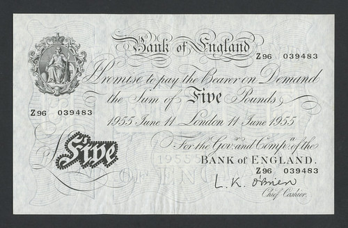 Bank england note - england, 1955