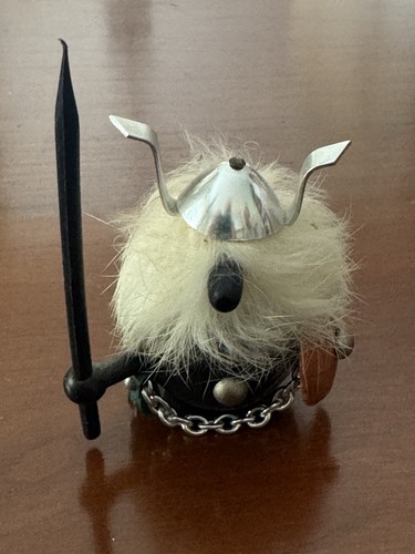 Vintage small wooden viking - wooden,