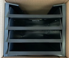 Set of 6 Stackable Letter Trays for Paper Filing in Black C4 – No Label Holder