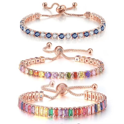 Cubic zircon crystal bracelet - cubic,