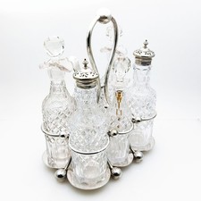 Antique 6 Bottle Cut Glass &